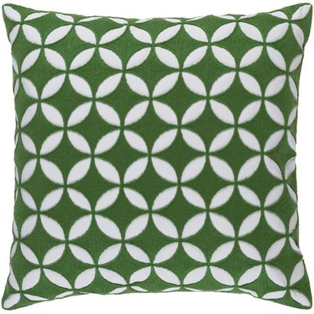 SURYA Surya PER004-1818P Perimeter Throw Pillow - Dark Green & White - 18 x 18 x 4 in. PER004-1818P